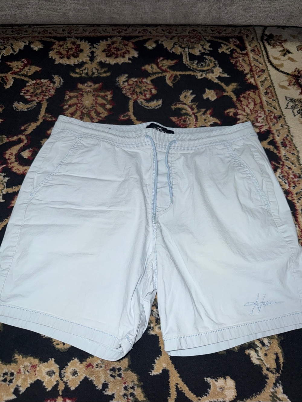 Men's Light Blue Shorts - Drawstring Waist